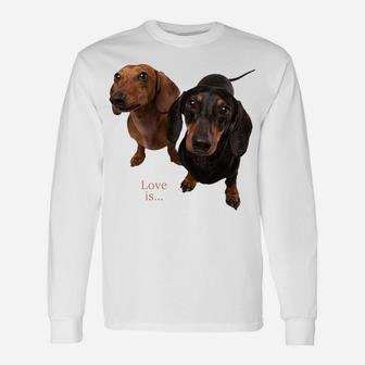 Dachshund Shirt Weiner Dog Mom Dad Love Doxie Puppy Cute Tee Sweatshirt Unisex Long Sleeve | Crazezy