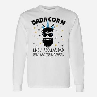 Dadacorn Gift Father's Day Daddy Beard Graphic Dad Unicorn Unisex Long Sleeve | Crazezy AU