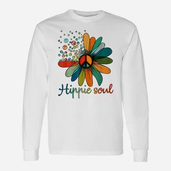 Daisy Peace Sign Hippie Soul Tshirt Flower Lovers Gifts Unisex Long Sleeve | Crazezy