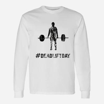 Deadlift Day Retro Vintage Barbell Gym Lifting Unisex Long Sleeve | Crazezy