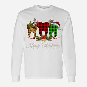 Dentist Christmas Funny Leopard Plaid Tooths Dental Costume Unisex Long Sleeve | Crazezy AU