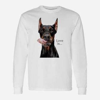 Doberman Shirt Doberman Pinscher Dog Mom Dad Love Pet Puppy Unisex Long Sleeve | Crazezy