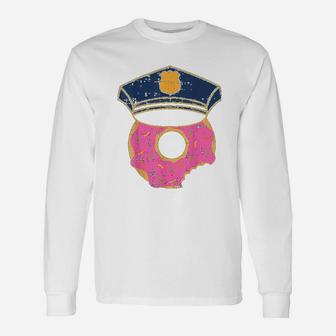 Donut Sprinkles Police Hat Cop Awesome Doughnut Food Gift Unisex Long Sleeve | Crazezy CA