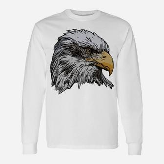 Eagle Imprint American Bird Animal Retro Art Motif Bald Sweatshirt Unisex Long Sleeve | Crazezy