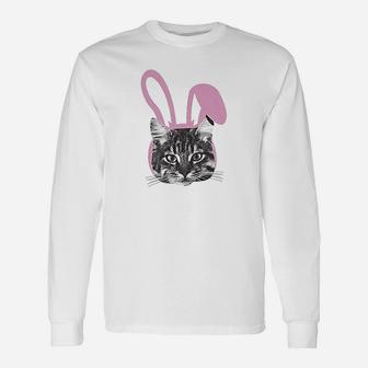 Easter Cat Funny Kitten In Bunny Ears Cute Lover Spring Unisex Long Sleeve | Crazezy UK