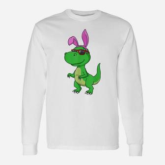Easter Shirt T Rex Dinosaur Egg Hunting Easter Bunny Unisex Long Sleeve | Crazezy AU