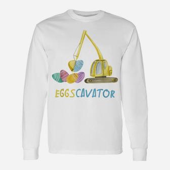 Eggscavator Easter Eggs Hunting Unisex Long Sleeve | Crazezy
