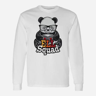 Ell Squad English Language Learner School Teacher Panda Sweatshirt Unisex Long Sleeve | Crazezy