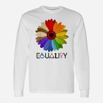 Equality Flower Rainbow Retro Gay Lesbian Pride Lgbt Unisex Long Sleeve | Crazezy UK