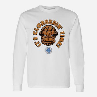 Fantastic Four The Thing Clobberin Time Big Face Unisex Long Sleeve | Crazezy