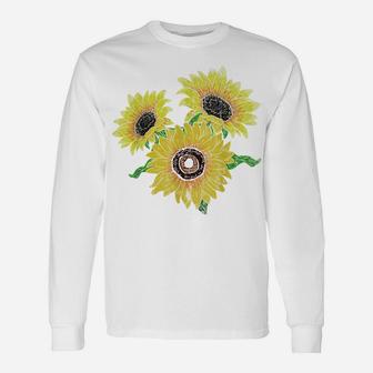 Florist Floral Yellow Flower Blossom Cute Sunflower Unisex Long Sleeve | Crazezy