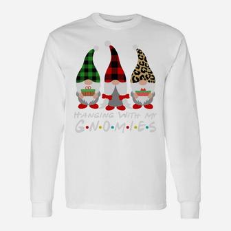 Friends Gnomes Christmas Hanging With My Gnomies Leopard Sweatshirt Unisex Long Sleeve | Crazezy