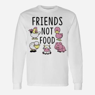 Friends Not Food Cute Vegan Christmas Gift Unisex Long Sleeve | Crazezy CA