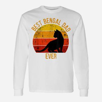 Funny Best Cat Dad Ever Vintage Retro Bengal Gift Unisex Long Sleeve | Crazezy