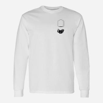Funny Black Cat In Pocket And Falls Cat Unisex Long Sleeve | Crazezy AU