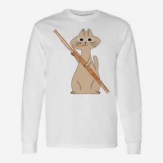 Funny Cat Playing Bassoon Play Orchestra Music Cat Lovers Unisex Long Sleeve | Crazezy DE