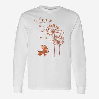 Funny Chihuahua Dandelion Flower Cute Dog Lover Mens Womens Unisex Long Sleeve | Crazezy UK