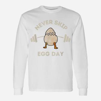 Funny Cook Shirts Chef Gift Gym Owner Never Skip Egg Day Fun Unisex Long Sleeve | Crazezy