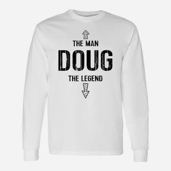 Funny Doug Tee Gift Man Legend Name Gag Gift Raglan Baseball Tee Unisex Long Sleeve | Crazezy