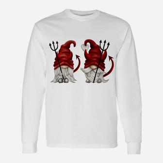 Funny Gnomes With Devil Horns - Cute Gnomies - Fun Unisex Long Sleeve | Crazezy CA