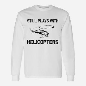Funny Helicopter Gift Men Women Helicopter Pilot Aviation Unisex Long Sleeve | Crazezy UK