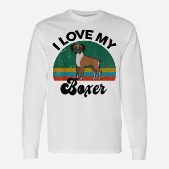 Funny I Love My Boxer For Dog Mom Dad Lover Unisex Long Sleeve | Crazezy
