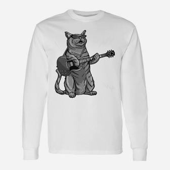 Funny My Cat Listens To Metal Gift For Music Kitten Lovers Unisex Long Sleeve | Crazezy UK