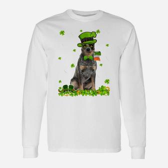 Funny St Patricks Day Australian Cattle Dog Cute Shamrock Unisex Long Sleeve | Crazezy DE