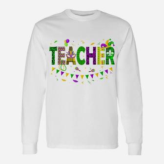 Funny Teacher Mardi Gras Family Matching Outfit Unisex Long Sleeve | Crazezy UK