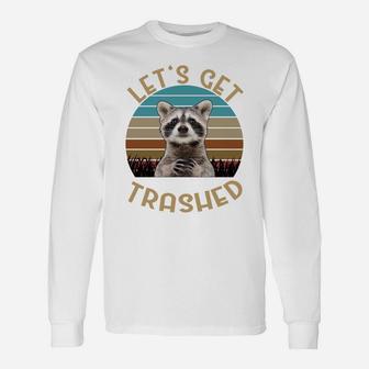 Funny Trash-Pandas Animal Racoon Lets Get Trashed Raccoon Sweatshirt Unisex Long Sleeve | Crazezy CA