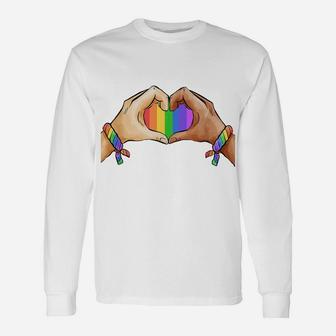 Gay Pride Clothing Lgbt Rainbow Flag T Shirt Tee Heart Unity Unisex Long Sleeve | Crazezy