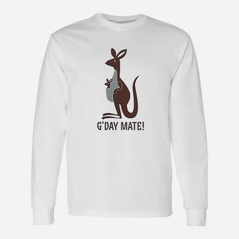 Gday Mate Kangaroo Unisex Long Sleeve | Crazezy