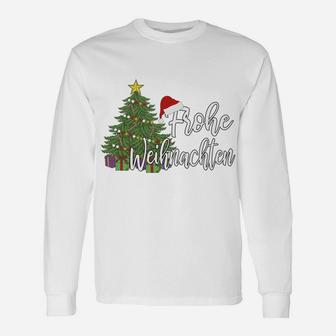 German Matching Present Merry Christmas Frohe Weihnachten Sweatshirt Unisex Long Sleeve | Crazezy