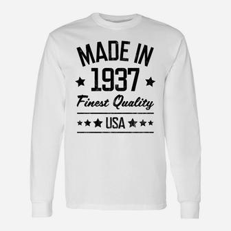 Gift For 83 Year Old Man Woman Made In 1937 Usa Black Print Sweatshirt Unisex Long Sleeve | Crazezy UK