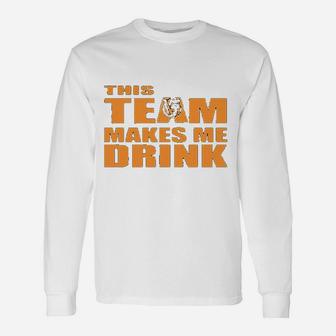 Gildan This Team Makes Me Drink Chicago Navy Unisex Long Sleeve | Crazezy