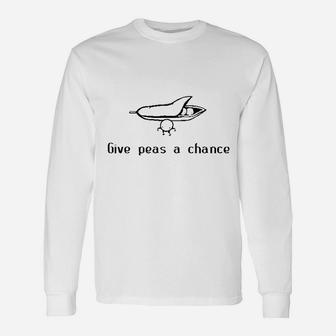 Give Peas A Chance Vegetarian Unisex Long Sleeve | Crazezy DE