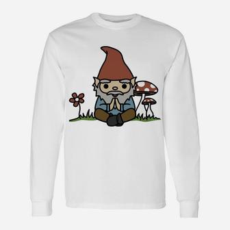 Gnomaste Meditating Gnome Cute Funny Yoga Sweatshirt Unisex Long Sleeve | Crazezy CA
