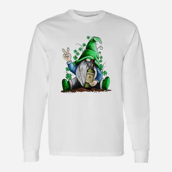 Gnome And Jameson Shamrock St Patrick’s Day Shirt Long Sleeve T-Shirt - Thegiftio UK