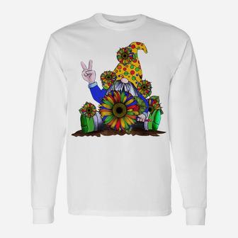 Gnome Sunflower Colorful Funny Hippie Gnomes Unisex Long Sleeve | Crazezy AU