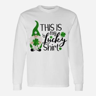 Gnome T Shirt Shamrock Lucky Womens Happy St Patricks Day Unisex Long Sleeve | Crazezy