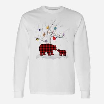 Grammy Bear Christmas Pajama Red Plaid Tree Gift Xmas Sweatshirt Unisex Long Sleeve | Crazezy DE