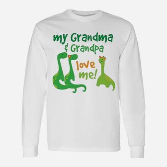 Grandma Grandpa Love Me Dinosaurs Unisex Long Sleeve | Crazezy CA