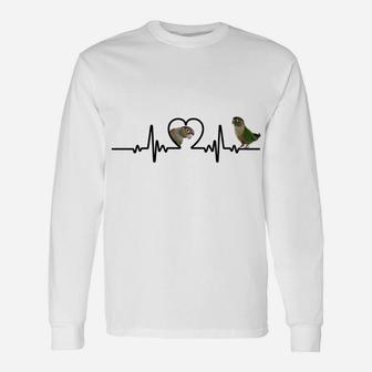 Green Cheek Conure Apparel, Heart Beat Parrot Bird Unisex Long Sleeve | Crazezy AU