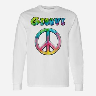 Groovy 70'S Retro Vintage Tie Dye Hippie Peace Sign Unisex Long Sleeve | Crazezy UK
