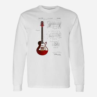 Guitar Patent Guitarist Vintage Guitar Unisex Long Sleeve | Crazezy