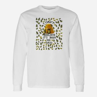 Happy 100th Day School Cant Bee Lieve 100 Days Long Sleeve T-Shirt - Thegiftio UK