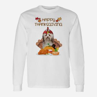 Happy Thanksgiving Day Havanese Gift Dog Funny Turkey Sweatshirt Unisex Long Sleeve | Crazezy AU