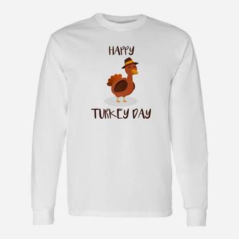 Happy Turkey Day For Boys Girls Turkey Day Long Sleeve T-Shirt - Seseable