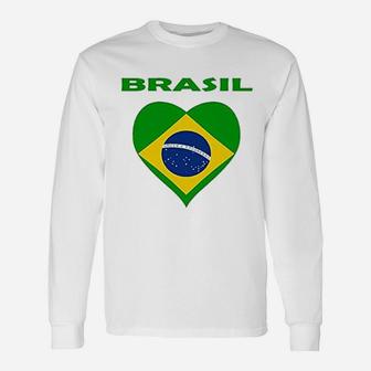 Heart Love Brasil Brazil Unisex Long Sleeve | Crazezy