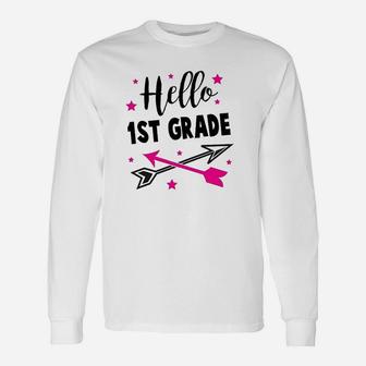 Hello 1St Grade With Stars Youth Unisex Long Sleeve | Crazezy UK